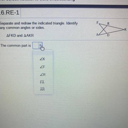 Identify common angles or sides