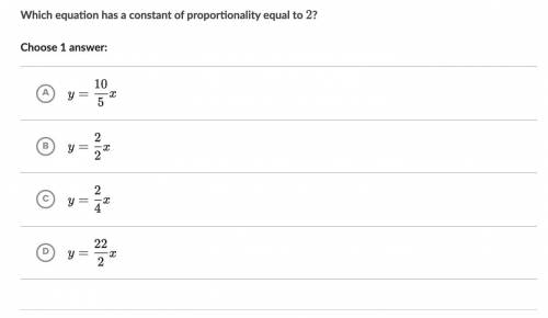 Which equation has a constant of proportionality equal to 2?