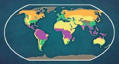 The purple areas on the map above highlight the world regions with __________ climates.

Please se