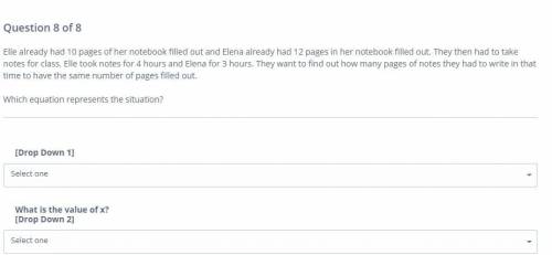 Elle already had 10 pages of her notebook filled out and Elena already had 12 pages in her notebook