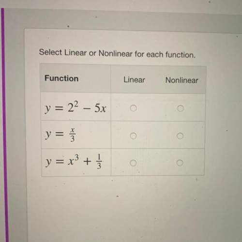 Which of these are linear and non linear