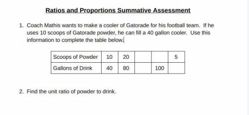 Coach Mathis wants to make a cooler of Gatorade for his football team. If he uses 10 scoops of Gato