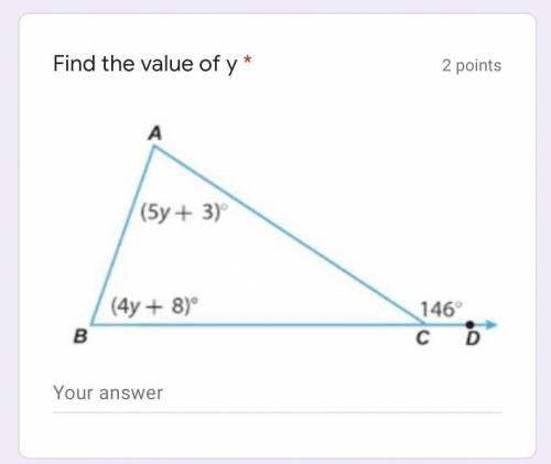 Find value of y ? please help me due 11:59