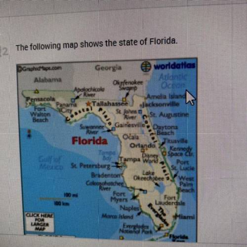 Use the scale on the map to estimate the distance from Miami to Orlando

A about 100 miles 
B abou