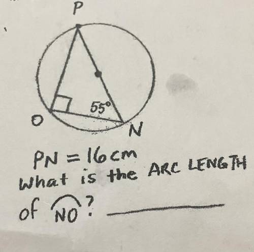 Please help I finding the arc length of NO before 9:59