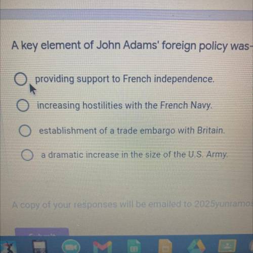 What was the key element of John adams foreign policy