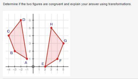 PLEASE HELP WILL MARK BRAINLIEST

Determine if the two figures are congruent and explain your answ