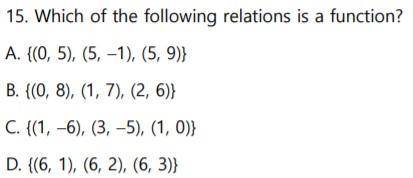 Which relation is a function? (10 points and Brainliest for a correct answer)