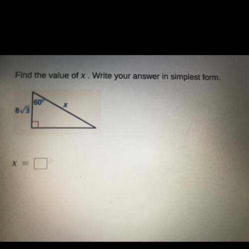 Find the value of x. Write your answer in simplest form