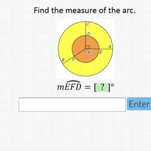 Please help Find the measure of the arc mEFD=