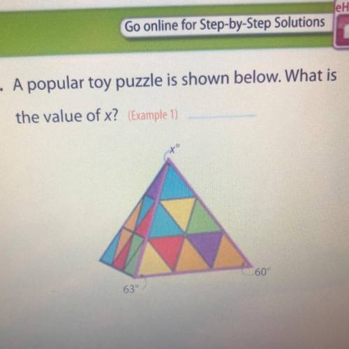 A popular toy puzzle is shown below. What is
the value of x?