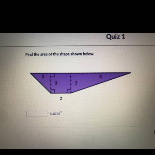 Pls help 
Find the area of the shape shown below.