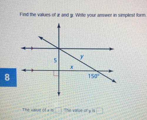Find the values of x and y. Write your answer in simplest form.
Please help asap its due soon!