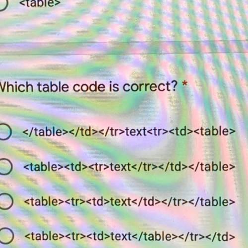 Which table code is correct?