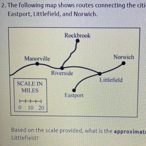 NEED NOW!!

The following map shows routes connecting the cities of Manorville, Riverside, Rockbro