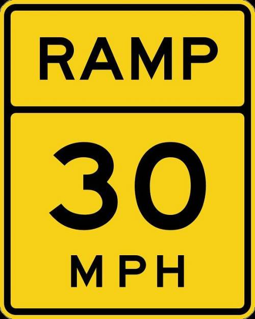 What does this sign mean (photo is attached below)?

You must go 30 mph to ramp, and fly in the ai