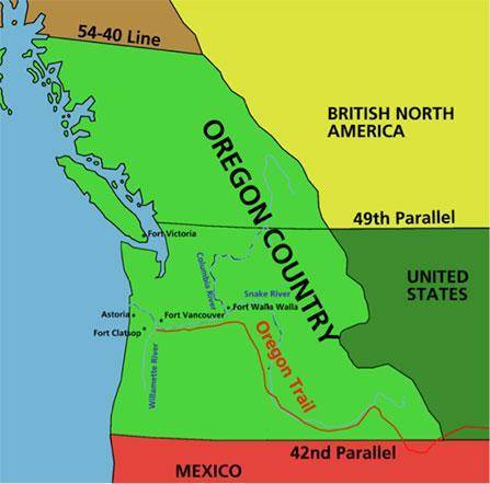 How did this map change following the Treaty of Washington in 1846? ( 10 points)
 

a
The Oregon Co
