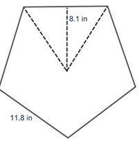 Calculate the area of the regular pentagon below:

A regular pentagon with side length of 11.8 inc