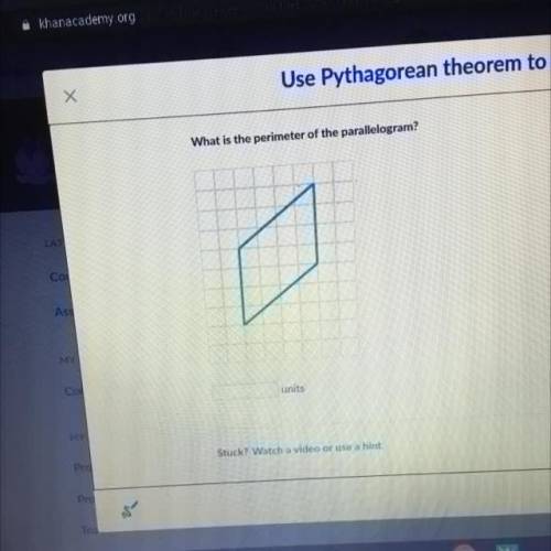 What is the perimeter of the parallelogram?
units
please help me