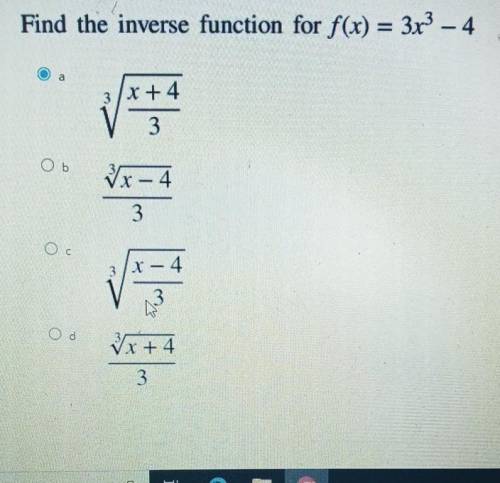 Find the inverse function for