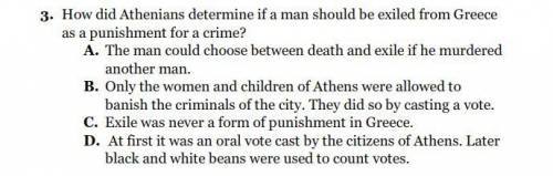 How did Athenians determine if a man should be exiled from Greece as a punishment for a crime?