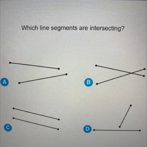 Which line segments are intersecting?
А
B