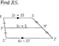 What does RS equal and what does x equal