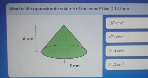 What is the approximate volume of the cone?