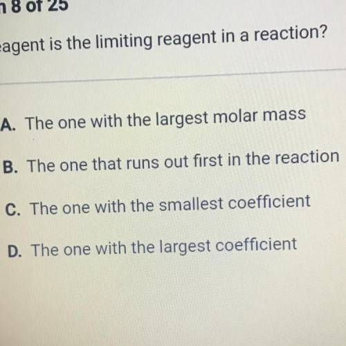 Which reagent is the limiting reagent in a reaction?