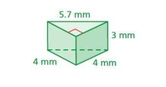Find the surface area of the prism.The surface area is square millimeters.
