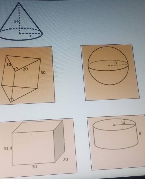 Geometry giving brainlets if correct

Which figure(s) have the same volume as the right cone shown
