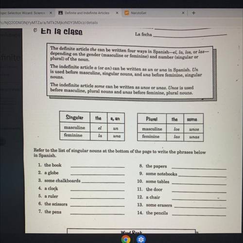 Need help Spanish work