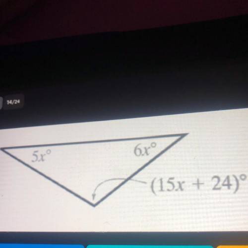 Use the angles to find the value of x
