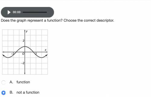 Does the graph represent a function? Choose the correct descriptor.