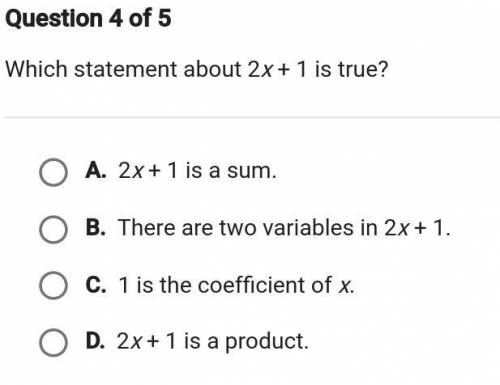 Which statement about 2x+1 is true