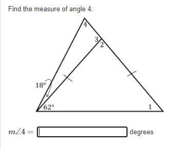 Find the measure of angle 4.
m∠4= ? degrees