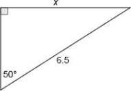 Determine the value of x using a trigonometric ratio.

Question 7 options:
A) 10.11
B) 4.98
C) 8.4