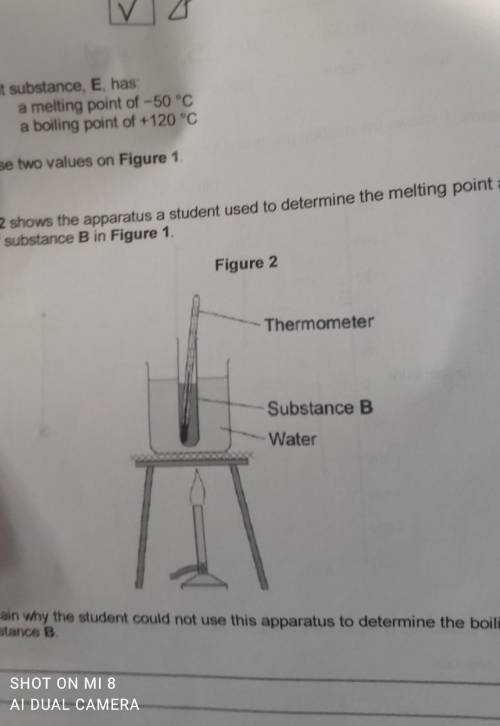 explain why the student could not use this apparatus to determine the boiling point of substance B