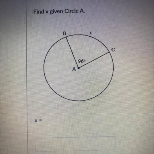 Find X given Circle A, please help !!