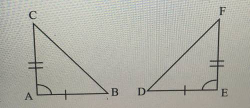 Please help-
Tell which postulate, if any, make the triangles congruent