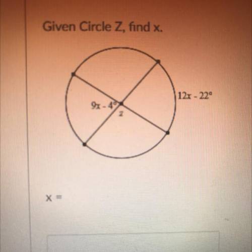 What is x given circle Z? please help !!