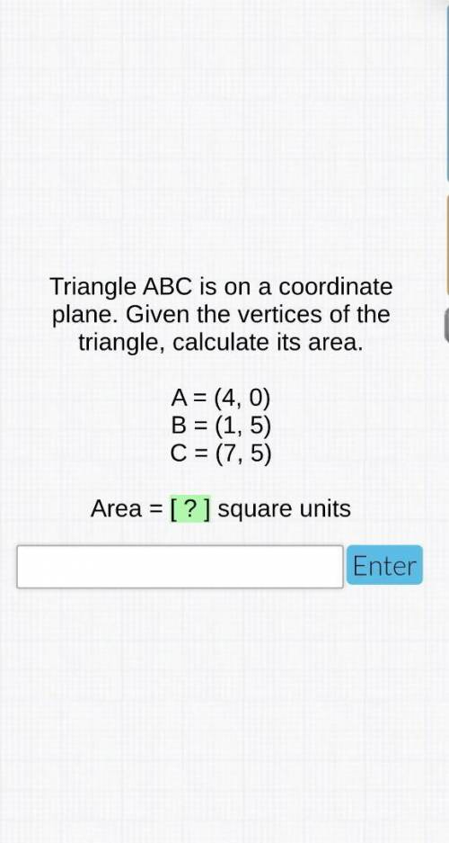 Find the area or this triangle