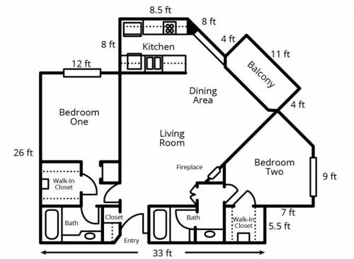 Here is a Floor plan of a house. What is the approximate area of the home, including the balcony? E