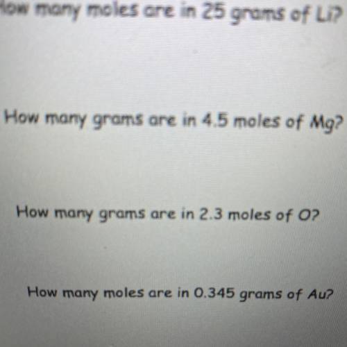 How many grams are in 2.3 moles of O?