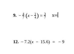 Pls help i suck at math what does x= for number 9 and 12