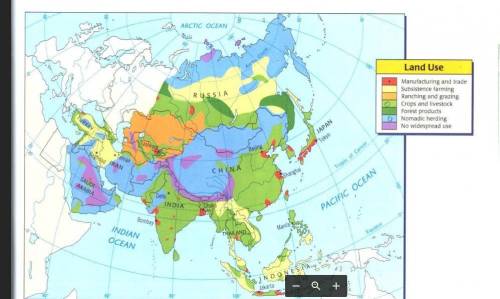 PLS HELP I WILL GIVE BRAINLEST

Notice China on the Land Use map. It almost seems as if it has bee