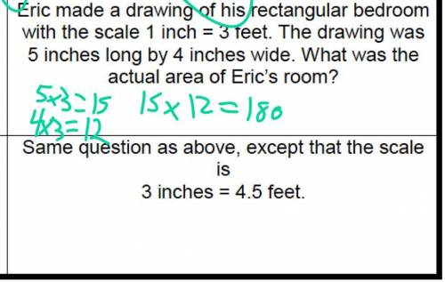 Same question as above except that the scale is 3 inches = 4.5 feet