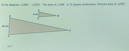 What is the area of DEF