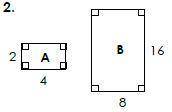 The pairs of polygon are similar. Give the scale factor of figure A to figure B. (Ratios must be SI