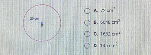What is the approximate area of the circle shown below?